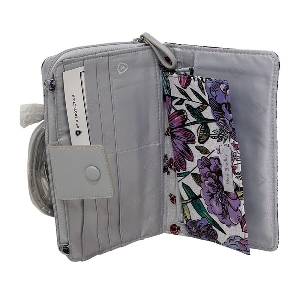 NWT Vera Bradley RFID Protection Lavender Meadow Print Wristlet Wallet Multiple - Picture 4 of 9